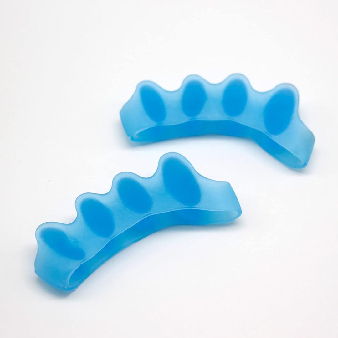Gel Toe Separators 2 Pairs - Toe Separators Hallux Valgus Big Toe Separators Straightener, Orthopedic Bunion Relief Day & Overnight Support (Blue)