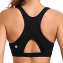 RUNNING GIRL Sports Bras for Women High Support Moulded Cup High Impact Sports Bras Racerback Workout Running Yoga Bra (Medium, 3045 Black)