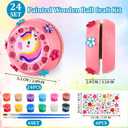 Weysat 24 Set Painted Wooden Yoyo Craft Kit Paint Your Own DIY Custom Small Yo-yo Bulk with Paint Brush Sticker Goodie Bags Stuffers Return Gifts for Operation Christmas Birthday