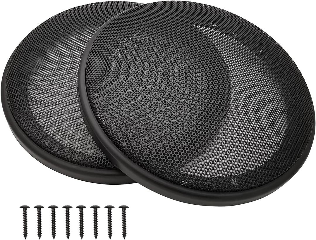 6.5" Speaker Grill Covers, Car Speaker Subwoofer Guard Protector, ABS Plastic Frame with Metal Mesh, Black - 2Pcs