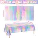 OHOME 4 Pack Iridescence Plastic Tablecloths Disposable Galentines Day Decorations New Years Birthday Disco Bachelorette Bridal Wedding Rainbow Iridescent Party Decorations 54" x 108"