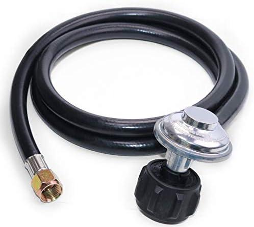 Pack of 2 DOZYANT Vertical 5 Feet Propane Regulator and Hose Universal Grill Regulator Replacement Parts, QCC1 Hose and Regulator for Most LP Gas Grill, Heater and Fire Pit Table,3/8" Female Flare Nut