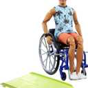 Barbie Ken Doll with Wheelchair & Ramp, Kids Toys, Fashionistas, Brunette with Beachy Tee and Orange Shorts, Clothes and Accessories