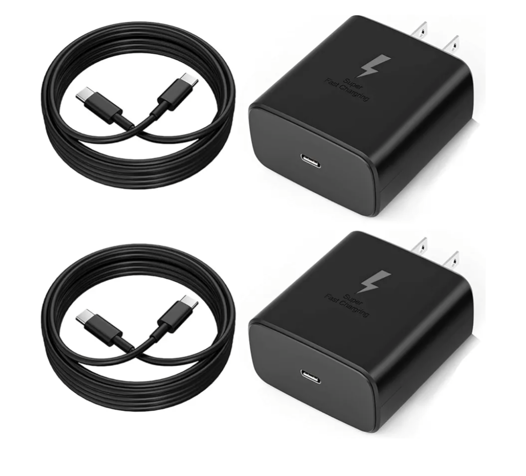 2025 New 45W Super Fast Charger USB C PD3.0 [2 Pack] with 6FT Type C Charging Cable Cord for Samsung Galaxy S25 Ultra/S25/S25+/S24/S24+/S24Ultra/S23+/S23 Ultra/S22 Ultra Galaxy Tab PPS Wall Charger2.0