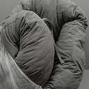 idee-home Papasan Chair Cushion, Circle Papasan Chair Cushion with Corduroy Cover (Without Chair) for Bowl Chair, 48 X 48 Inch, Light Grey