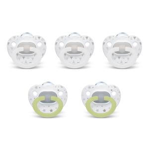 NUK Orthodontic Pacifiers, 6-18 Months, 5 Pack, Timeless Collection (Neutral)