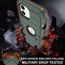 KECAI for iPhone 12 Case,iPhone 12 Pro Case with Belt Clip Holster,Built-in Screen Protector,Heavy Duty Shockproof Drop Protection Military Grade Rugged Phone Cover with Kickstand (Dark Green)