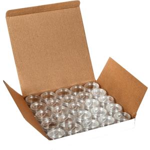 Vivaplex, 25 Clear, 10 Gram Plastic Pot Jars, Cosmetic Containers, With Lids.