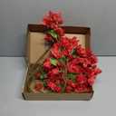 30 Inch Silk Bougainvillea Artificial Flowers, UV Resistant, Pack of 6 pcs, 18 Branch, Faux Flower Stems, Fake Bougainvillea Vines, Using for Wedding & Porch & Home & party & Garden Decor (Red)