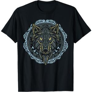 Viking Celtic Fenrir - Wolf of Odin Norse Myths Nordic Gifts T-Shirt, XL