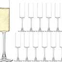 HAKEEMI Champagne Flutes Set of 12, 6 oz Champagne Glasses, Modern Sparkling Wine Glasses