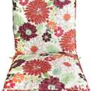 Set of 2 Outdoor Dining Chair Cushions, Comfort Patio Seating Cushions, 44 x21x4.5 inch, Single Welt and Zipper (Blooming Fiesta)