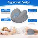 Knee Pillow for Side Sleepers, High-Density Memory Foam Leg Pillow for Side Sleeping, Heart-Shaped Design for Knees, Hips & Spinal Alignment, Grey, Large