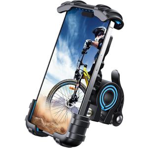 Lamicall Bike Phone Holder, Motorcycle Phone Mount - Motorcycle Handlebar Cell Phone Clamp, Scooter Phone Clip for iPhone 14 Plus/Pro Max, 13 Pro Max, S9, S10 and More 4.7" - 6.8" Smartphones, Blue