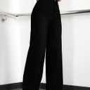 Straight Leg Jeans for Women High Waisted Wide Leg Denim Pants (Black, L)