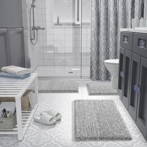 Dark Gray and Light Gray Bathroom Rugs 27.5"x19.6",Extra Soft Absorbent Thick Shaggy Bath Mat, Non Slip Quick Dry Bath Mat, Machine Washable bath rugs for bathroom, Microfiber Rugs for Shower Bathtubs Dark Gray and Light Gray Bathroom Rugs 27.5"x19.6",Extra Soft Absorbent Thick Shaggy Bath Mat, Non Slip Quick Dry Bath Mat, Machine Washable bath rugs for bathroom, Microfiber Rugs for Shower Bathtubs