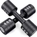 EAST MOUNT Adjustable Dumbbells 5 lb Dumbbells Set of 2 / Pair 10 lb Total Free Weights 6 in 1 Women Hand Weights for Home,Office,Gym Exercise Training 2lb 3lb 4lb 5lb Fast Adjust (Black)