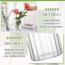 6 Pcs 8 Inch Tall Glass Ribbed Cylinder Vases Clear Floating Candle Flower Vase in Bulk, Hurricane Candle Holder for Wedding Housewarming Gift Table Centerpieces