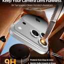 PandaShield 2-Pack Anti-Reflection Camera Lens Protector for iPhone 17/16/15 Pro & Pro Max, Easy Installation,9H Hardness, 98% Ultra Clarity, Maintains Original Lens Design - Glitter Silver