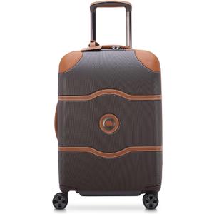 DELSEY PARIS Chatelet Air 2.0 - Hardside Carry on Plus 20 Inch - 360 Spinner Wheels - TSA Lock - USB Port- Lightweight Polycarbonate Travel Suitcase, Chocolate Brown