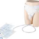 Wearable Urinal Bag with Reusable Silicone Urine Catheter Bag (2000ml & 1000ml), Portable External Urine Collector Bag for Elderly Men White