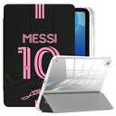 ZERMU for iPad 9th/ 8th/ 7th Generation 10.2 Inch Case, Hard Crystal Clear Mess%i Back Case Argentina #10 Miam%i Soccer Shockproof Cover [Auto Sleep/Wake] with Pencil Holder, Multi-Angle Kick Stand