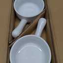 LE TAUCI French Onion Soup Bowls, 15 Ounce Ceramic Soup Bowls with Handles, for Chili, Beef Stew, Oven Microwave Dishwasher Safe, Set of 4, White