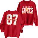MNLYBABY Football Sweatshirt Women Game Day Sweatshirts in My Game day Era 87 Graphic Long Sleeve Tops (Red, L)