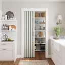 SmartStandard 36" x 80" Accordion Doors Interior, PVC Accordion Folding Doors for Doorway, Include Door, Mounting Hardware and Handle, Double-Layer for Closet Bathroom, Basement, White 