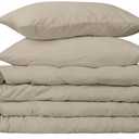 Peru Pima 415 Thread Count Percal King/Cal King Duvet Cover Set - 100% Peruvian Pima Cotton, 3 Piece (1 Cover, 2 Pillowcases) - Cooling, Crisp, Deep Pocket, Hotel Quality Bedding - Latte
