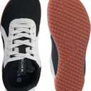 WHITIN Women's Wide Barefoot Sneakers | Retro Track-Inspired Trainer | Zero Drop Lifestyle, 37.5 Black Gum