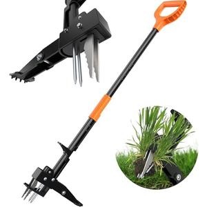 Tovve 4-Claw Weed Puller Tool, 42" Stand Up Gardening Hand Weeding Tool, Upgraded Iron Claw Garden Weeder with D-Handle, Root Weeder Tool with Weed-Eject Design - Standing up Mowing is Easier