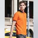 Mens Polo Shirt Short Sleeve Sports Tactical T-Shirt Athletic Golf Polos Daily Casual Stylish Collared Shirts for Men (Orange, M)