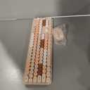 TECKNET Colorful Wireless Keyboard and Mouse Combo, Dual Bluetooth & 2.4G, Quiet Retro Typewriter Style, Full Size Bubble Keyboard with Number Pad, Aesthetic Desk Set for Laptop, PC, and Office Use (Cream Peach)