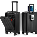 Carry On Luggage 22x14x9 Airline Approved, 20 Inch Hard Shell Carry On Luggage, Suitcase Carry-on Small Siutcase with Wheels (Black, 1PC)