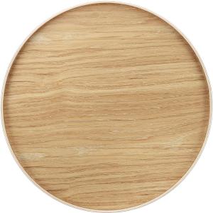 Wooden Serving Tray Round Wood Serving Tray Decorative Platter, 15.2 Inch Fit for Home Decor Kitchen Coffee Table Candle Holder, (Light Brown)