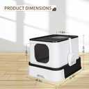 RIZZARI Stainless Steel Cat Box: Black Large Capacity Enclosed Litter Pan with High Walls - Non-Stick Teflon Coating & Leak-Proof Drawer - Odor Control - Perfect for Bathroom Balcony