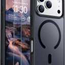 SPIDERCASE Designed for iPhone 17 Pro Case, Magnetic Translucent [2 Tempered Glass Screen Protector] [Camera Protection] Anti-Fingerprint Anti-Scratch for iPhone 17 Pro 6.3, Black