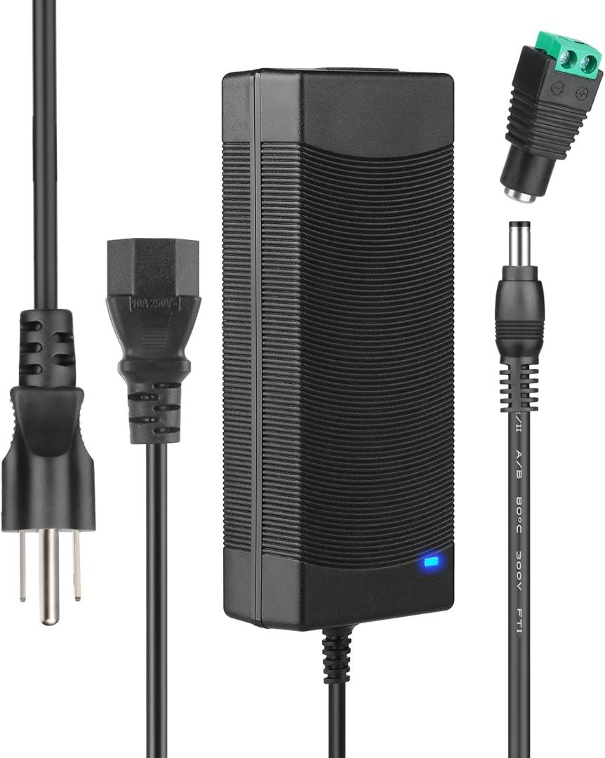 24V 5A Power Supply 100V-240V AC to 24V DC Power Supply with LED Terminal Connector, 24 Volt Power Adapter DC Adapter with 5.5x2.1mm Jack for Light Strip
