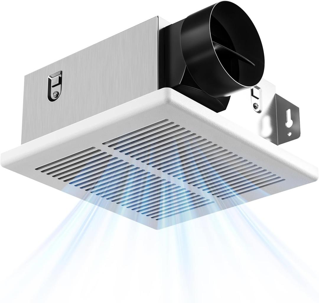 Amico Bathroom Exhaust Fan, 1.0 Sones, 80 CFM, Low Noise, Ceiling Mounted Retrofit Ventilation Fans, 4 Inch Duct, No Attic Access Needed- UL Certified