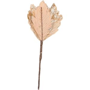 1Pc Artificial Poinsettia Flower Handmade Simulated Christmas Decoration Glitter Xmas Decor for Holiday Arrangements and Home