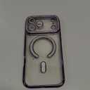 Magnetic Clear Glitter Case for iPhone 17 Pro Max,[Compatible with MagSafe] Cute Bling Sparkly Diamond Rhinestone with Camera Protector TPU Bumper Women Girl Case for iPhone 17 Pro Max, Purple