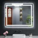 36"x30" LED Bathroom Mirror with Lights, Backlit + Front Lit with CRI>90, Lighted Mirror for Bathroom, Anti-Fog, Dimmable Brightness, 3 Colors, Memory Function, Shatterproof Tempered Glass