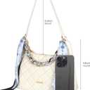 ICOLRAE Quilted Shoulder Bag for Women Faux Leather Cute Hobo Handbags with Zipper Mini Clutch Purse Trendy Y2K