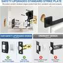 Plustool 1 Pack Matte Black Door Handles, Keyless Interior Door Knobs, Privacy Door Lever Locksets for Bedroom Bathroom, Heavy Duty Square Door Lock, Reversible for Left&Right Handled Doors