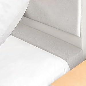 WUIOYNF Mattress Extender, Bed Gap/Space Filler, Headboard Pillow Between Headboard and Mattress or Wall, High-Density Foam with Removable Cover（Light Grey-Twin/Twin XL-39 * 4 * 6in）