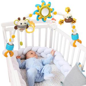 Caterbee Baby Bjorn Bouncer bar Toy, Pram Toy with Activity Travel Arch Bassinet Toys for Toddlers (Blue)