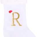 20 Inches Super Soft Plush Monogram Christmas Stockings Xmas Rustic Personalized Stocking Embroidered Letter Decoration for Decor (White)