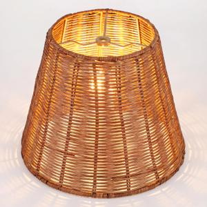 Empire Natural Rattan Spider Boho Lamp Shade Handwoven Indonesian Rattan, Large Wicker Woven Lampshade for Table & Floor Lamps, Boho Decor(5.9" Top × 9.8" Bottom × 7.9" Slant)