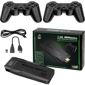 Newest 20000+ Games Retro Game Console Video Gaming: HDMI 4K Mini NES Classic Edition Game Stick Emulator with 2.4G Wireless Controllers, Plug and Play Video Games for TV